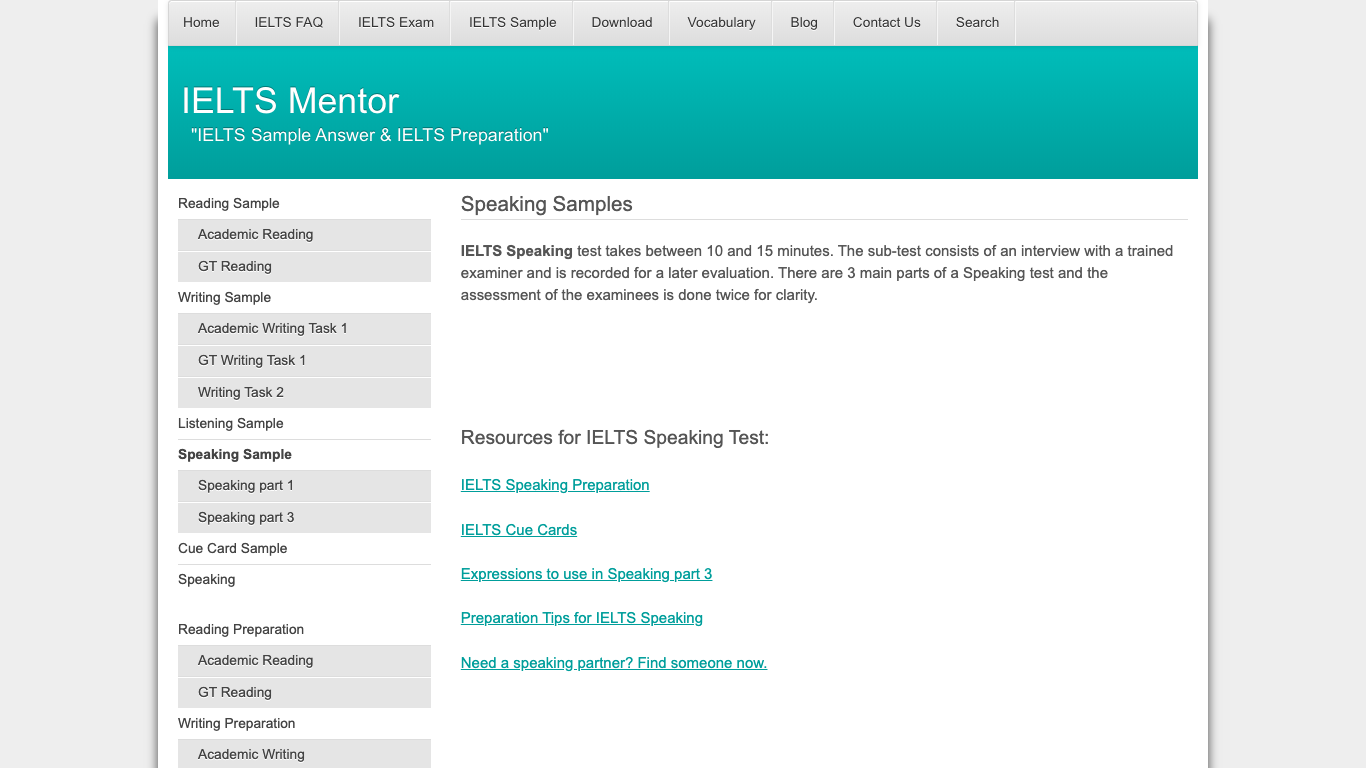 IELTSスピーキング対策にオススメのサイト「IETLS Mentor」